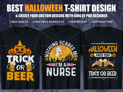 Best Halloween T-shirt Design For Print On Demand