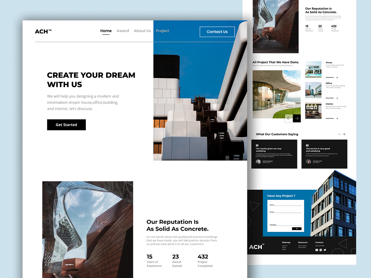 ACH - Architecture Landing Page by Putra Rahmatullah on Dribbble