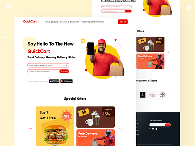 Delivery Website Landing-Page delivery order ui uidesign ux website