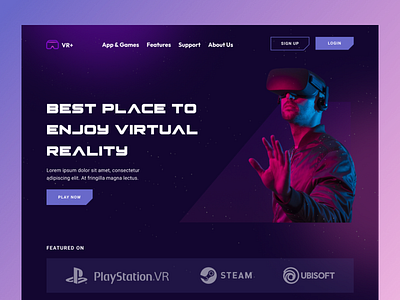 VR - Website Landing Page future technology ui virtual reality vr web design website