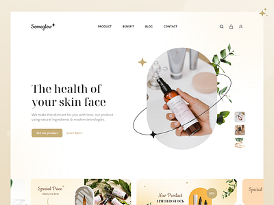 Someglow - Hero Section cosmetic face treatment landingpage skincare ui web design website