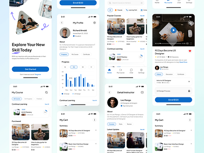 Skillup - Collage Version courseapp ecourse elearning learning app lms study ui ui design