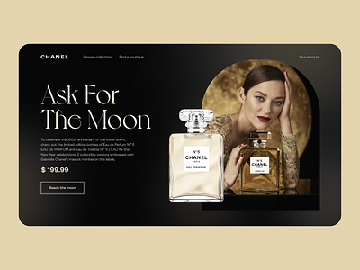 Chanel Promo Landing Page branding chanel clean design landing minimal perfume ui ux web women