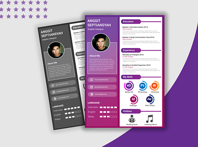 Simple Resume Template creative design creative resume curriculum vitae cv illustration