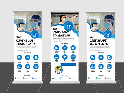 Health Care Roll Up Banner banner creative design health healthcare illustration rollup banner