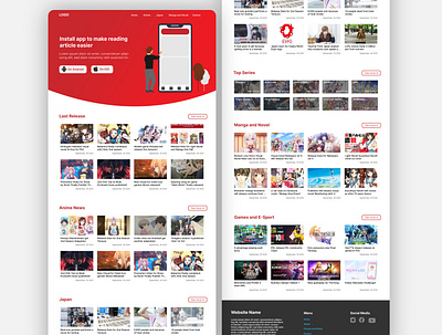 Homepage Website Anime creative design homepage ui ui ux web design website