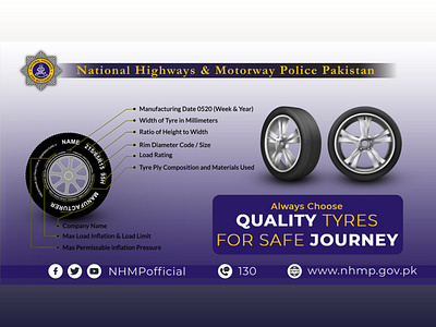 information of tires - Road Safety Poster - Social Media Poster