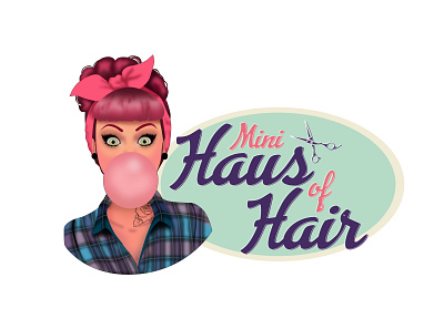 Mini Haus of Hair design illustration logo