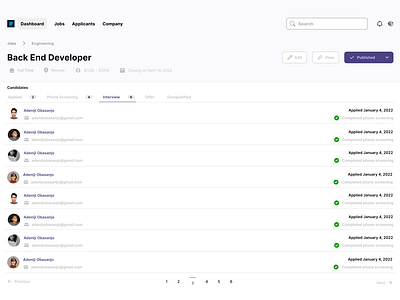 Dashboard web Ui design