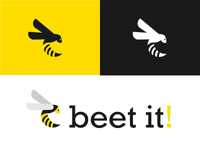 Beet It! Flat Logo app bee branding design flat golden ratio golden ratio logo illustration logo typography vector web