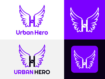 Urban Hero Logo. UH Wings Logo . uh wings logo brand brand identity branding branding design clothing logo design fashion logo icon kawsar patwary kawsarpatwary logo logodesign uh logo ui urban hero logo. uh wings logo wings logo
