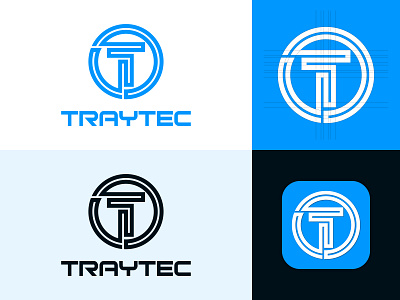 Traytec Logo Design app icon brand brand identity branding branding design company logo design geometric logo grid logo icon kawsar patwary kawsarpatwary5 logo logodesign tech logo traytec traytec logo traytec logo design ui wordmark logo