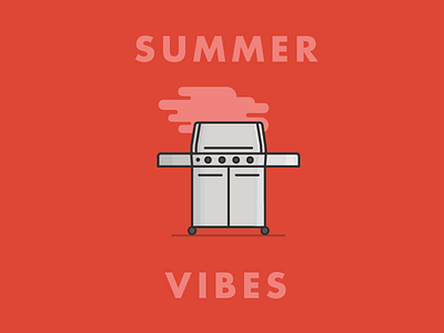 SUMMER VIBES bbq cotton bureau grill illustration summer