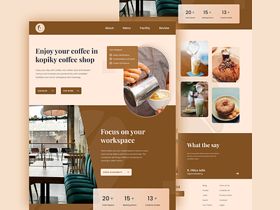 Kopiky - Coffee Shop Landing Page app design graphic design typography ui ux web design