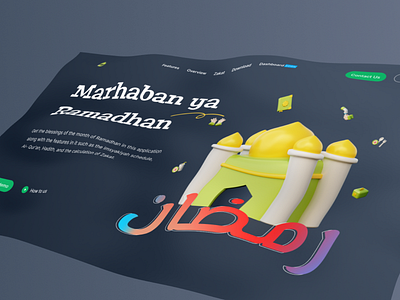 Mukhsin.id | Hero section | Night mode arabic design graphic design illustration inspiration ramadhan ui ui design ux ux design web design