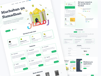 Mukhsin - Landing page | Light mode app arabic design illustration islamic ramadan ui ux web design