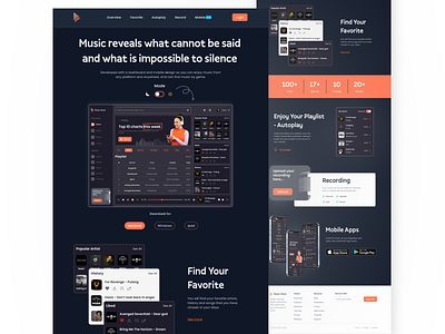 Ecoutez | Landing page aplication app dahsboard design donwload mobile product design ui ux web design