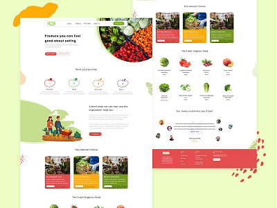 Fresh Vegetables & Fruits Landing Page adobe photoshop flat fresh fruits illustrator logo design vegetables web design