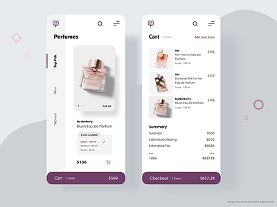 Perfume E-commerce App concept adobe photoshop app concept e commerce mobile ui design perfume