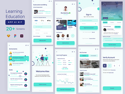 Learning LMS Education App Kit app education kit learning lms sketch uiux