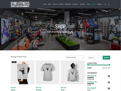 Fitness Product Shop website