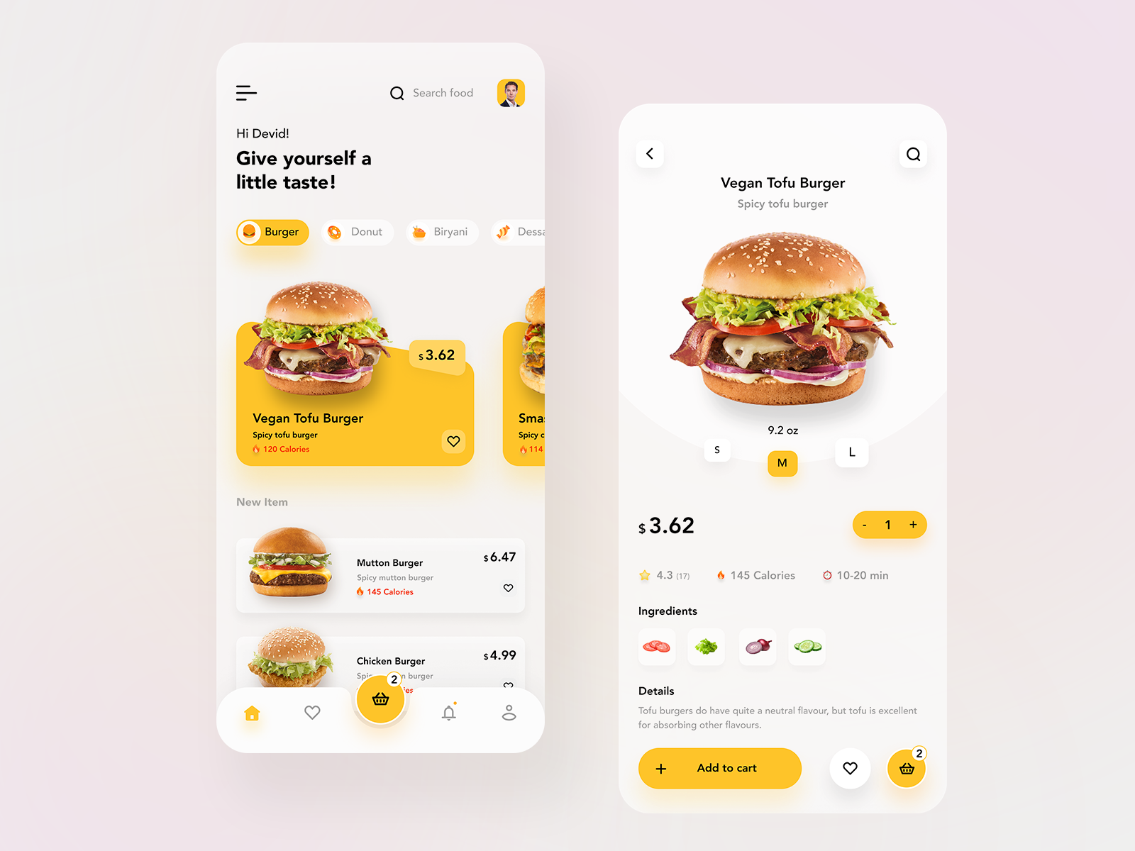 Food App Design by Kaitlin Ro on Dribbble