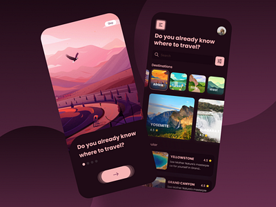 Travel app UI Design