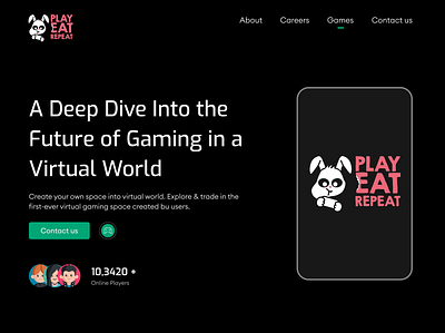 Play Eat Repeat - Game Website Design app clean design development figma flat game game studio logo mobile ui design ux design webdesign website