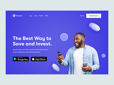 Savevest - Fintech App - Landing Page