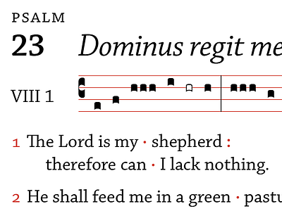 Dominus regit me christianity psalm typesetting