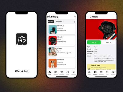 Mobile app | Met 4 Pet app design inspiration mobile ui