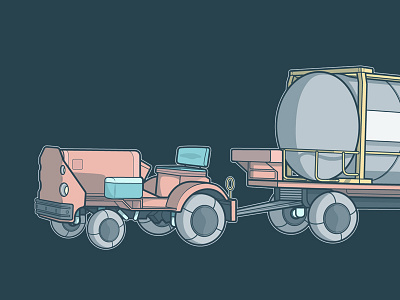 Tugger illustration machine tanker truck