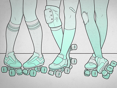 Skate Legs derby illustration legs roller skates