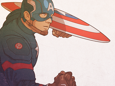 Steve captain america comics illustration portrait print