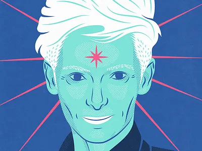 Tilda editorial illustration portrait print tilda swinton