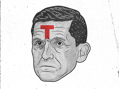 Lock Him Up editorial face illustration portrait print