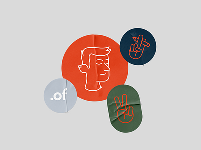 .of | Personal brand brand character design flat icons illustrator logo personal work
