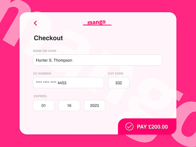 Credit Card Checkout app branding design ui uidesign ux vector web website