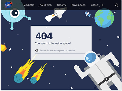 404 Page 404page branding design illustration modern nasa ui uidesign ux vector website