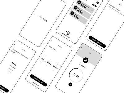 Task Timer app design apps branding design design uiux illustration logo minimal modern simple ui uidesign vector wireframes wireframing