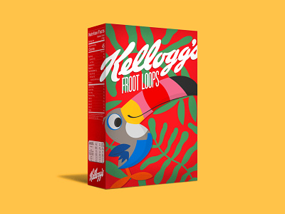 Kellogg's Froot Loops vintage packaging illustration branding cereal cereal box design froot loops graphic design graphicdesign kellogs lllustration