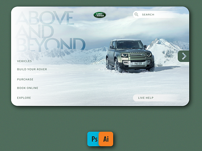 Land Rover Minimal Webpage . UI UX