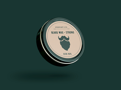 Metallic Tin mockup for a Beard wax brand.