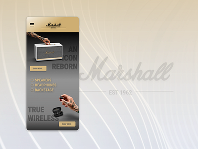 Mockup screen for Marshall audio app branding design minimal ui uidesign ux