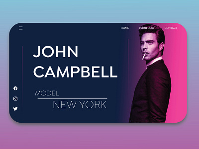 Model Portfolio landing Page design ui ux