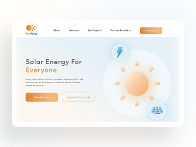 Provoltus : Solar energy Website Design animation app branding design illustration ui ux web