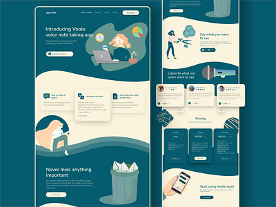 Vnote: Voice note taking app landing page