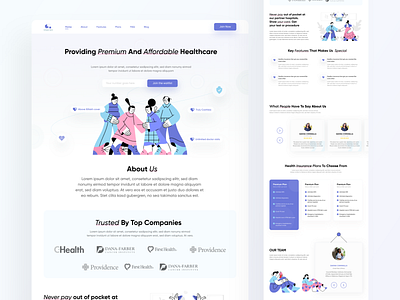 Health Insurance Website Design animation app branding design illustration logo ui ux vector web websitedesign