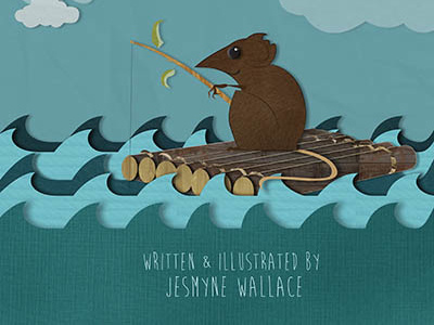 Lost but Happy at Sea blue book book cover illustration mouse paper rat texture typograph vector