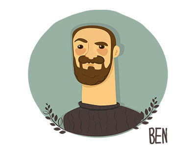 Ben beard cartoon flora illustration man sailor texture vector